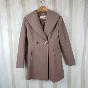 T Tahari Women's Pea Coat in Taupe